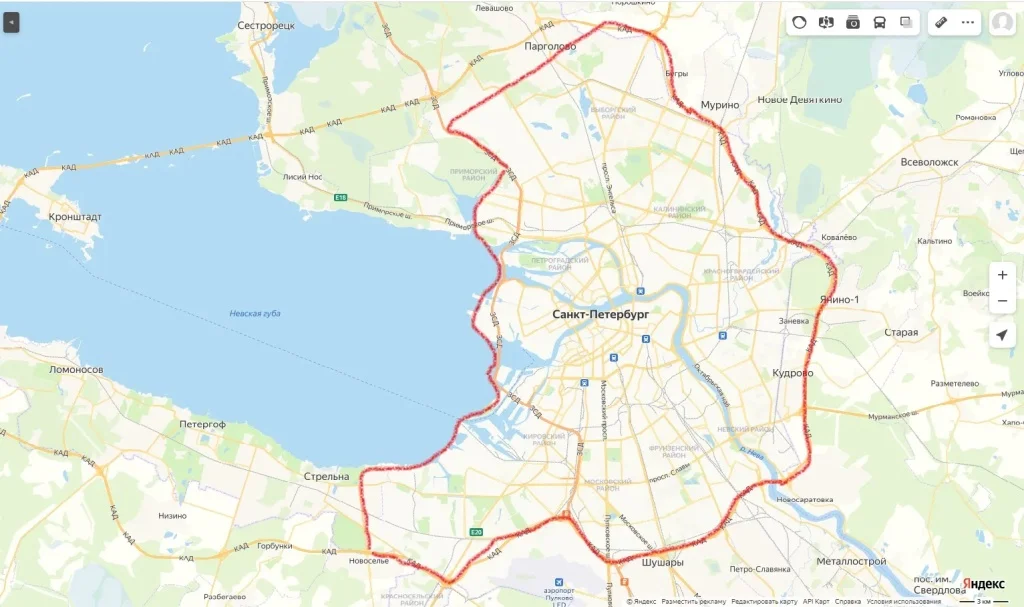 Зона доставки Санкт-Петербург